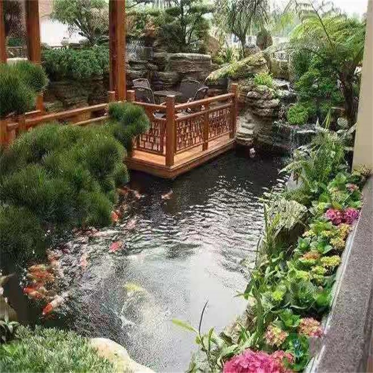 东营别墅庭院景观设计鱼池